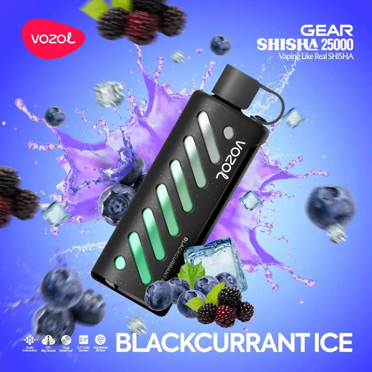 Vozol Gear Shisha 25000 Blackcurrant ice