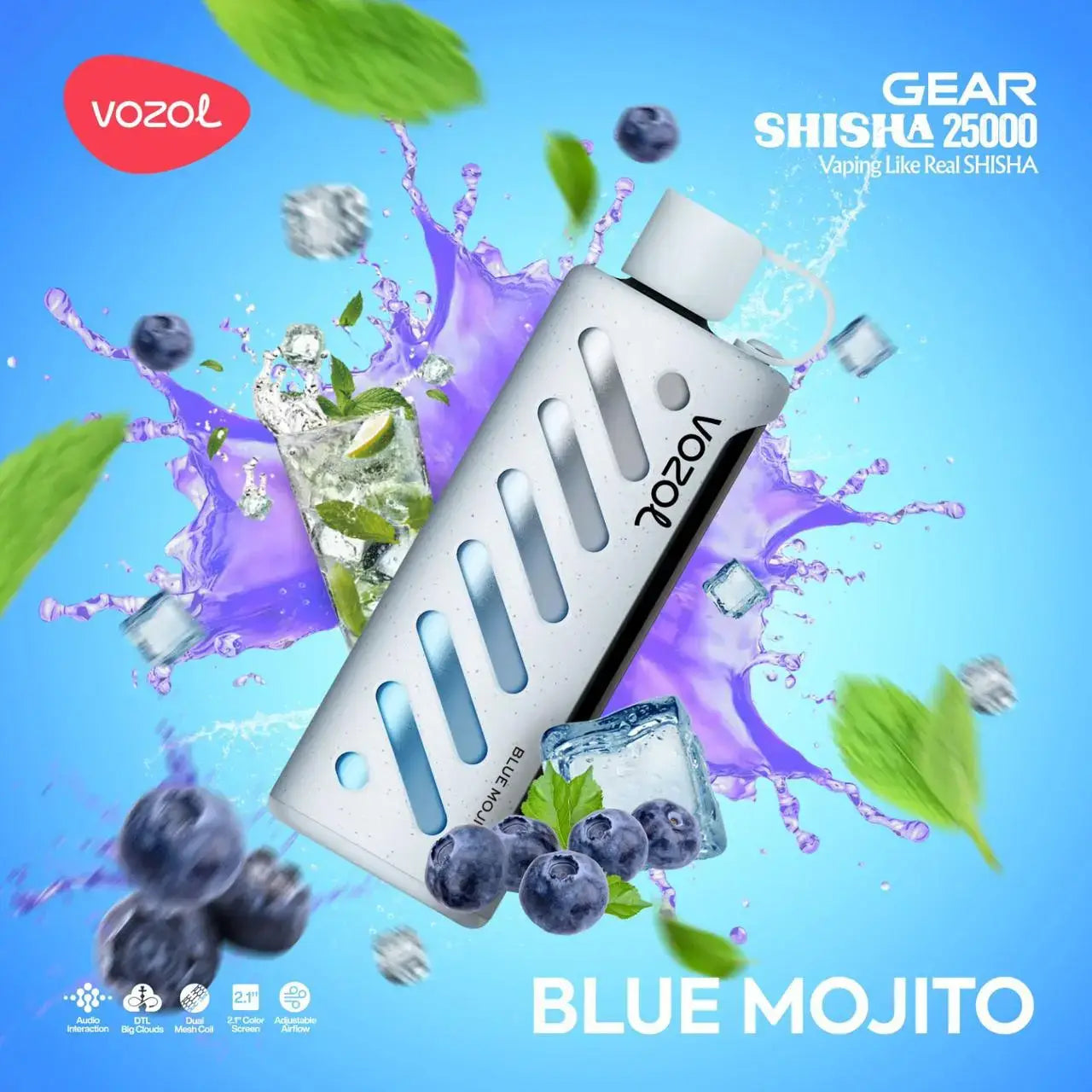 Vozol Gear Shisha 25000 Blue Mojito