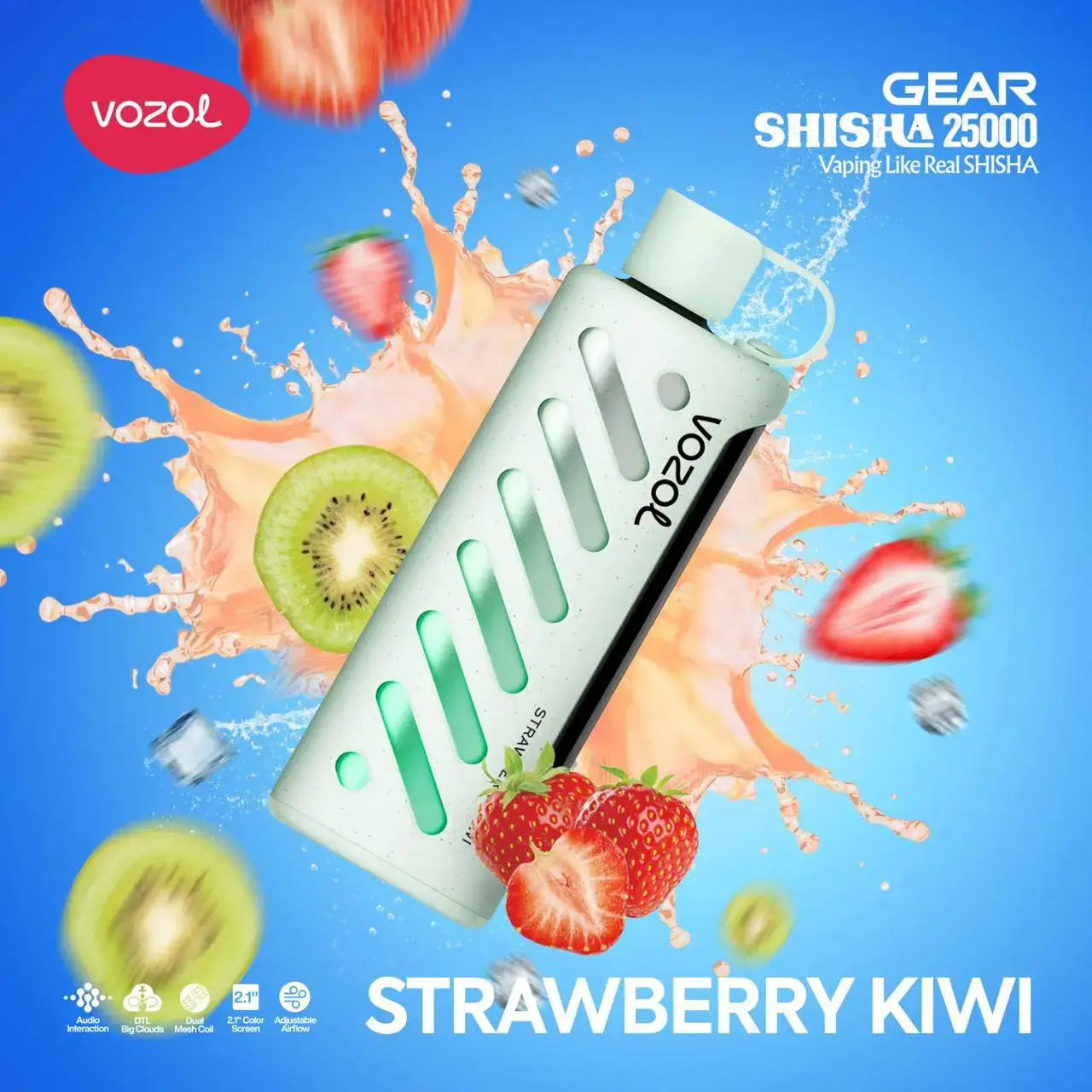 Vozol Gear Shisha 25000 Strawberry Kiwi