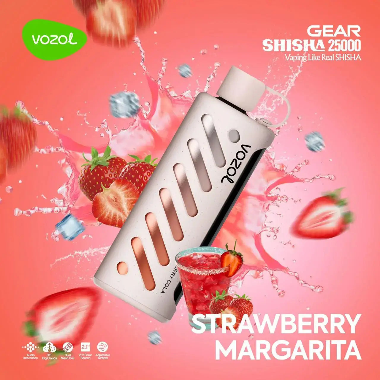 Vozol Gear Shisha 25000 Strawberry Margarita